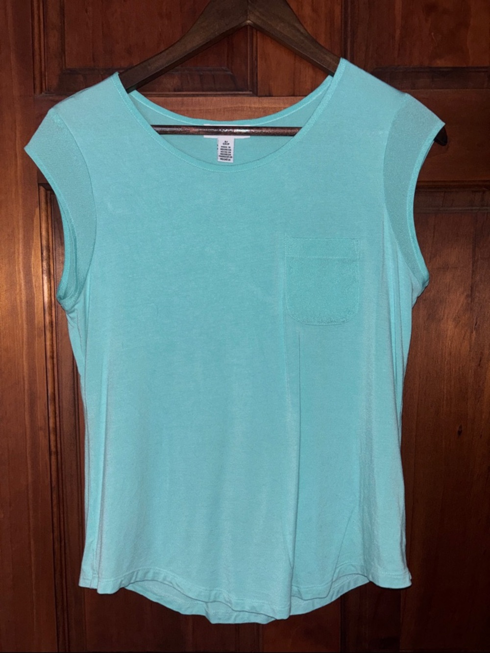 Calvin Klein Light Blue Cap Sleeve Pocket Tee